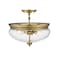 Z-Lite Amon 3 Light Semi Flush Mount, Heritage Brass And Clear Seedy 722SF-HBR - alternate 3